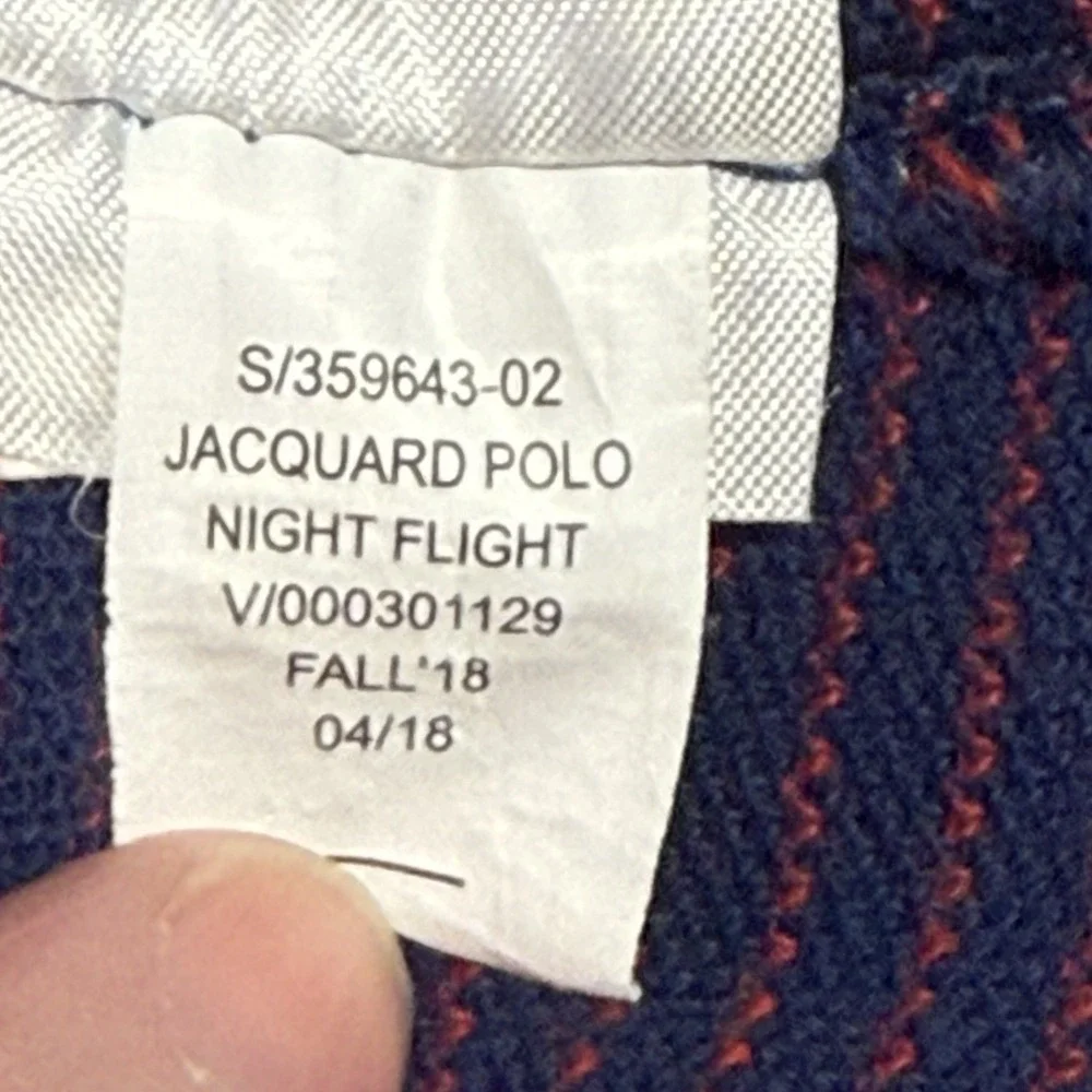 Banana Republic Jacquard Polo Night Flight Striped Cotton Shirt Men's‎ Size L